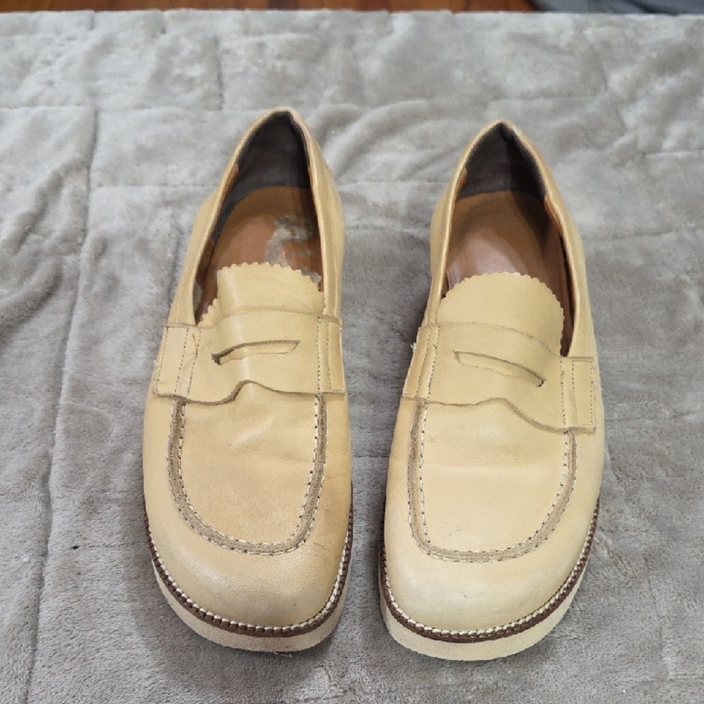 Donald J Pliner Italy Women's Leather? Penny Loafers Golden Tan ClassicSz 10 GUC